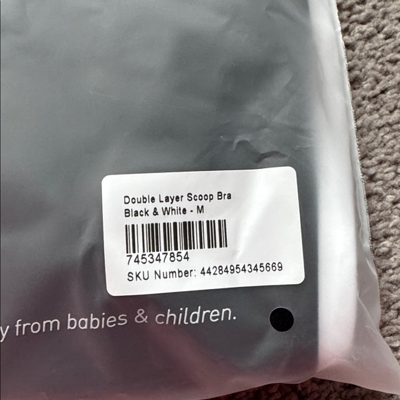 Black and White Sports Bra - Picture 3 of 3